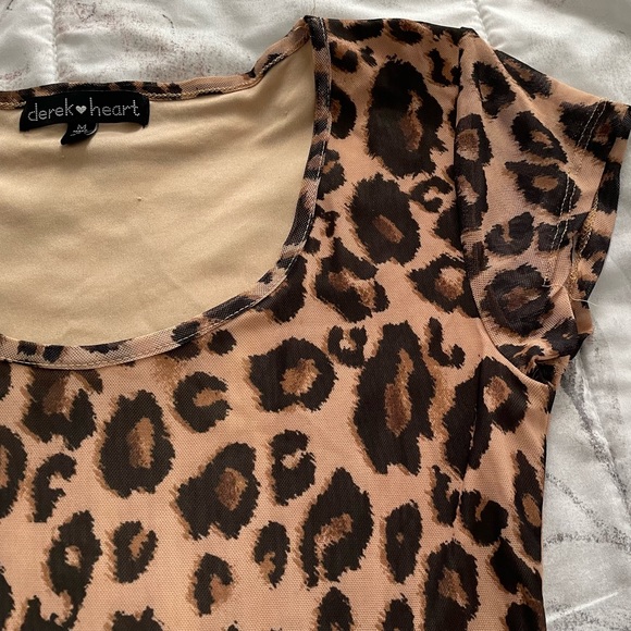 Derek Heart animal print lined round neck mini dress, size M boho Y2K summer - Picture 7 of 12
